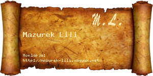 Mazurek Lili névjegykártya