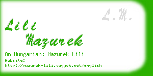 lili mazurek business card